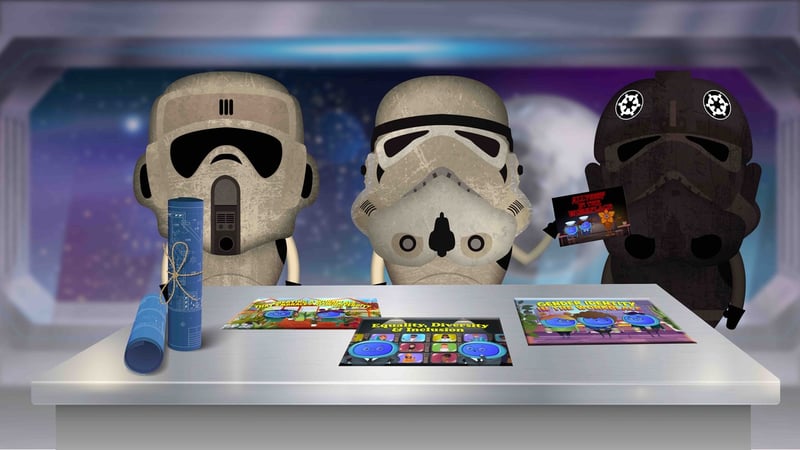 3 x starship Troopers at desk